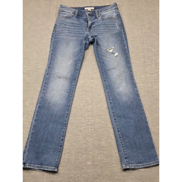 Lucky Brand Denim - Lucky Brand Sweet Mid Rise Straight Jeans Medium Wash Distressed Blue Size 4/27